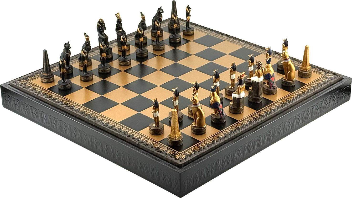 s Ägyptisches Schachset mit Schachbrett 48 cm, Italfama