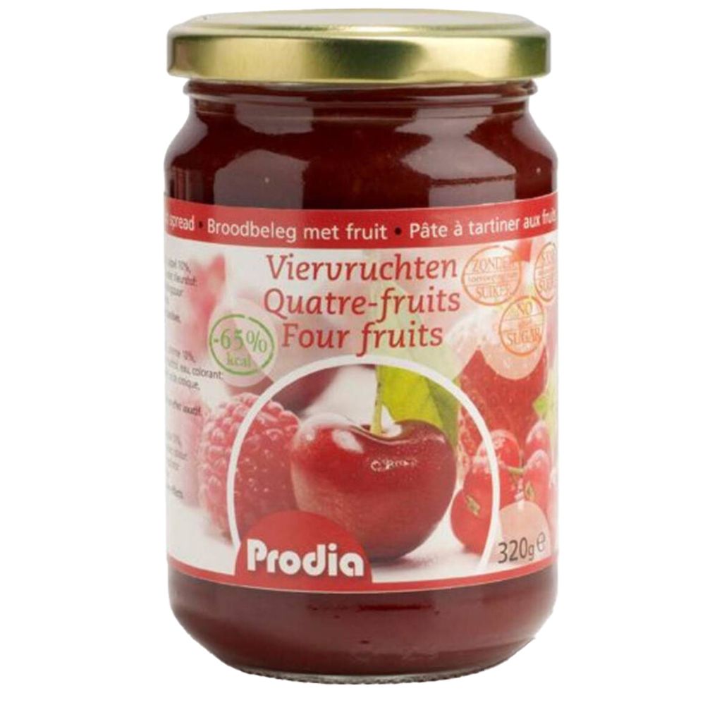 Prodia Broodbeleg 4 Vruchten + Maltitol 300 g Futter