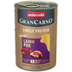 animonda Gran Carno Single Protein Supreme 400g Dose Hundenassfutter 6 x 400 Gramm Lamm Pur