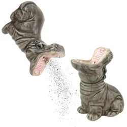 Donkey Products DONKEY - Hungry Hippos Salt & Pepper Set, Pfeffermühle + Salzmühle, Grau