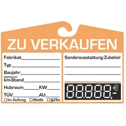 EICHNER 3x 25 Spiegelanhänger »Preisschild Digital« orange