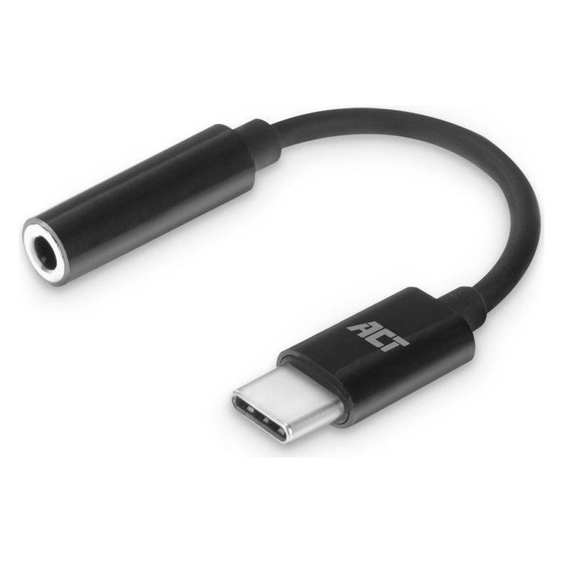 ACT AC7380 Audio-Kabel 0,11 m 3.5mm USB Typ-C Schwarz (AC7380)