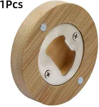 Inspire Daily Merch Portable Beer Bottle Opener Round Bamboo Fridge Magnet For Wedding Home Bar Party Gadgets 1pc