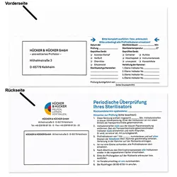 Sporentestkarte mit 5 Prüfindikatoren zur mikrobiologischen Überprüfung