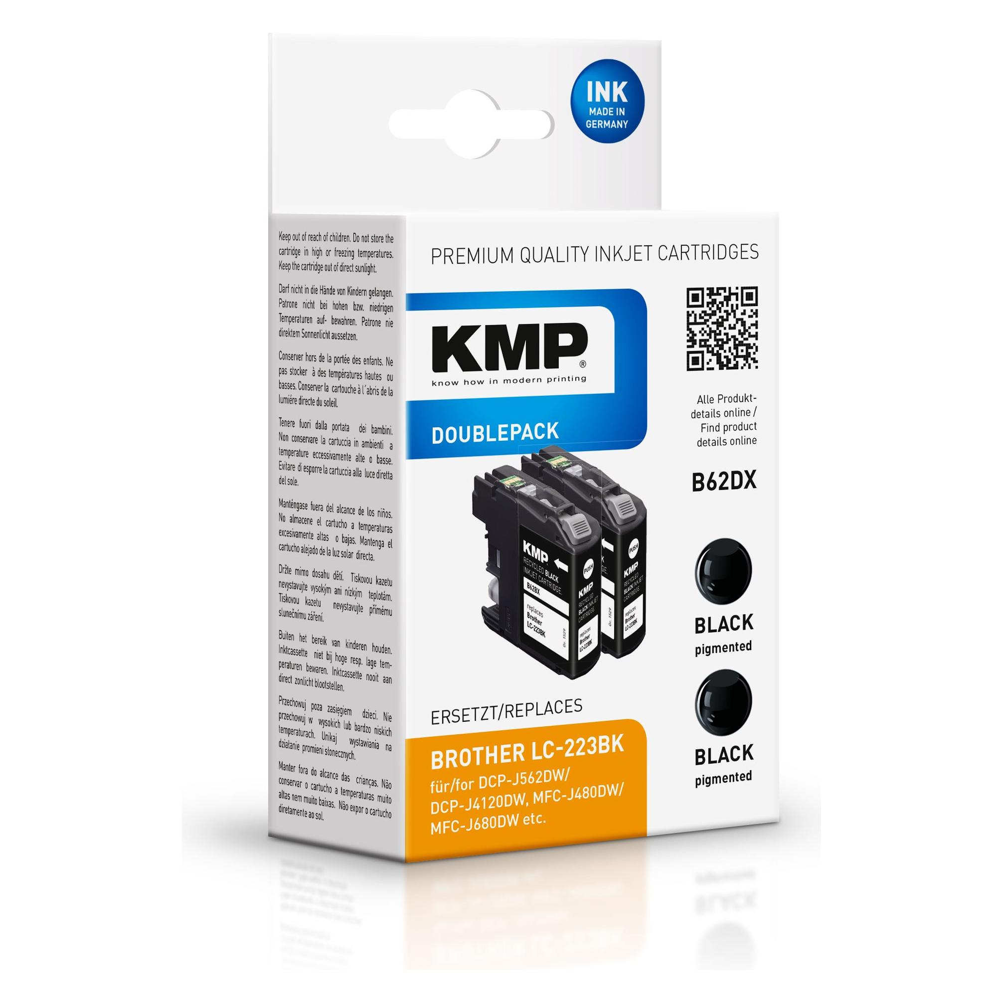 KMP Tinte ersetzt 2x LC223BK (BK) (1529,4021)