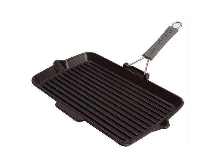 Grillpfanne STAUB schwarz Silikon/Eisen B 24 cm Elektroherd/Gasherd/Induktionsherd