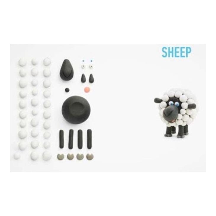TM Toys Hey clay 440023 Constructions with clay (with Ios & Android App function). Sheep - Air Dry, 5 colors (36134707)