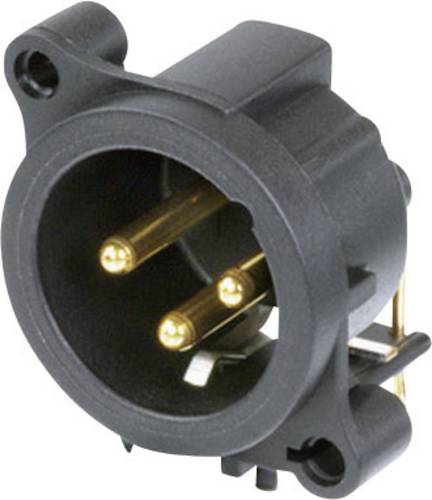 Neutrik NC3MAAH XLR-Steckverbinder Flanschstecker, Kontakte gewinkelt Polzahl: 3 Schwarz