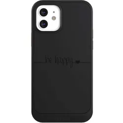 Nivocase Hülle für Apple iPhone 12 Handyhülle NIVOcore Case Schwarz Glück Statement Motiv ohne Hintergrund (Apple iPhone 12), Smartphone Hülle, Schwarz