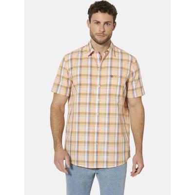 Kurzarmhemd BABISTA "Kurzarmhemd VARLAN", Herren, Gr. XXL, weit, orange (orange kariert), Obermaterial: 100% Baumwolle CO., Hemden