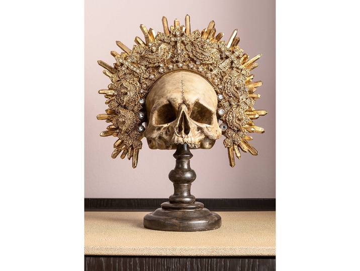 Objet déco King Skull 34 x 42 x 20cm Doré