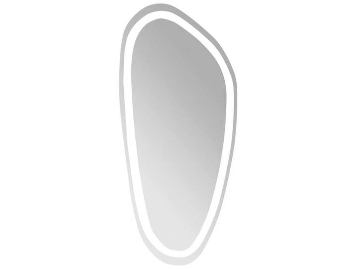 Novel Badezimmerspiegel Nv.021, Silber, Glas, oval, 45x80x3.1 cm, Goldenes M, Badezimmer, Badezimmerspiegel, Beleuchtete Spiegel
