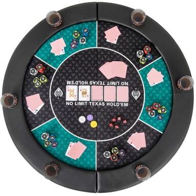"48"" Poker Table Top 6 Player Foldable Round Blackjack Poker Table"