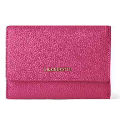 Geldbörse LAZAROTTI "Bologna Leather XL Geldbörse mit Zip-Around Fach Leder 14 cm", Damen, pink, Leder, Kleinlederwaren