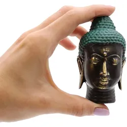 Small Antique Brass Buddha Head