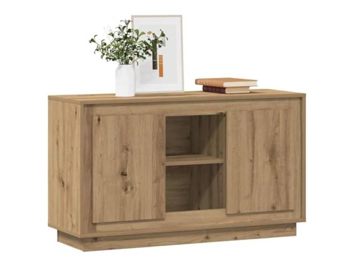 KTHLBRH Anrichte Eiche Handwerk 102 x 35 x 60 cm Holz mehrschichtig 6 Fächer, staubdichte Türen, Displayplatte, Stahl, Montage erforderlich