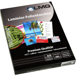 LMG Laminierfolien DIN A4, 100 mic, matt, antibakteriell, 100 Stück