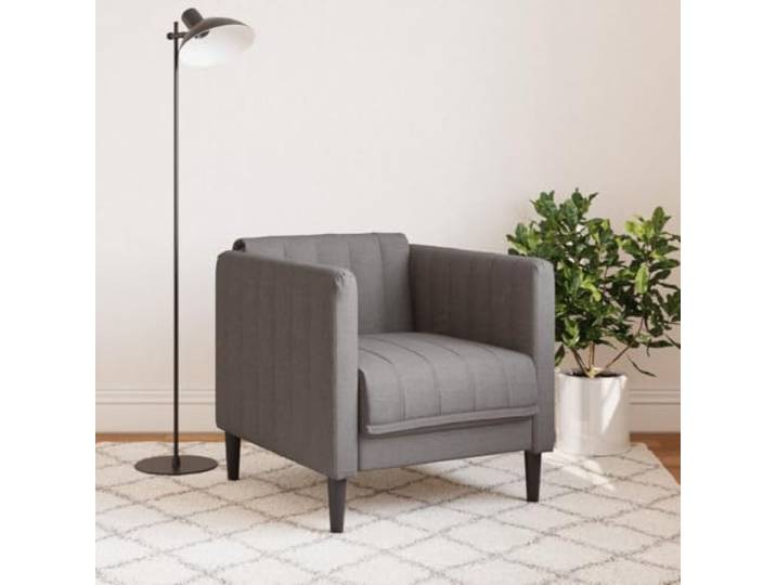 KTHLBRH Sessel taupe aus Stoff Beine aus Massivholz, Füllung aus Schaumstoff, 110 kg Tragkraft, für Wohnzimmer