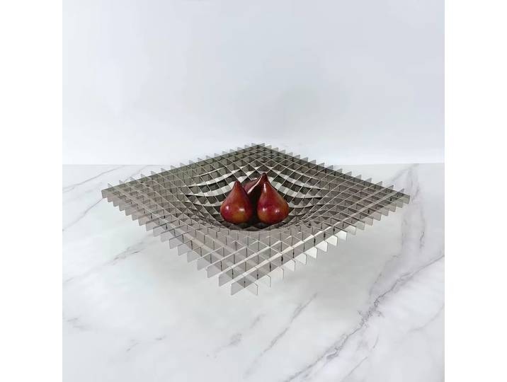Décoration d'hôtel, art abstrait moderne, décoration en maille métallique, plateau à fruits encastré, décoration de table basse de salon