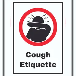 HB-Druck Cough Etiquette Symbol und Text Schild A0 (841x1189mm)