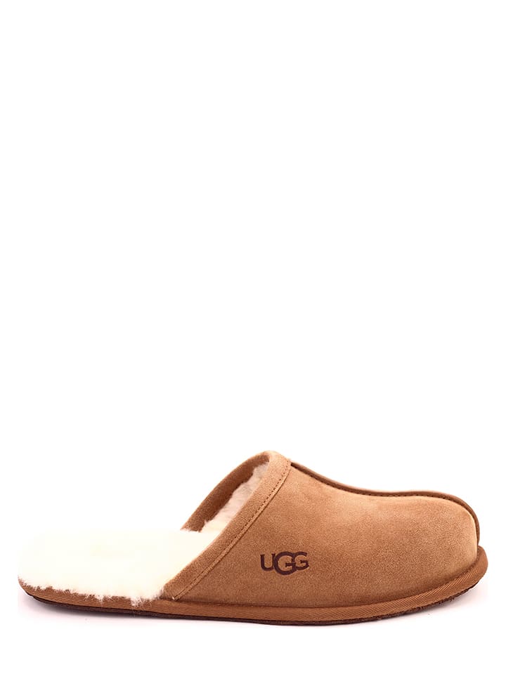 UGG Leder-Hausschuhe "Scuff" in Hellbraun - 45