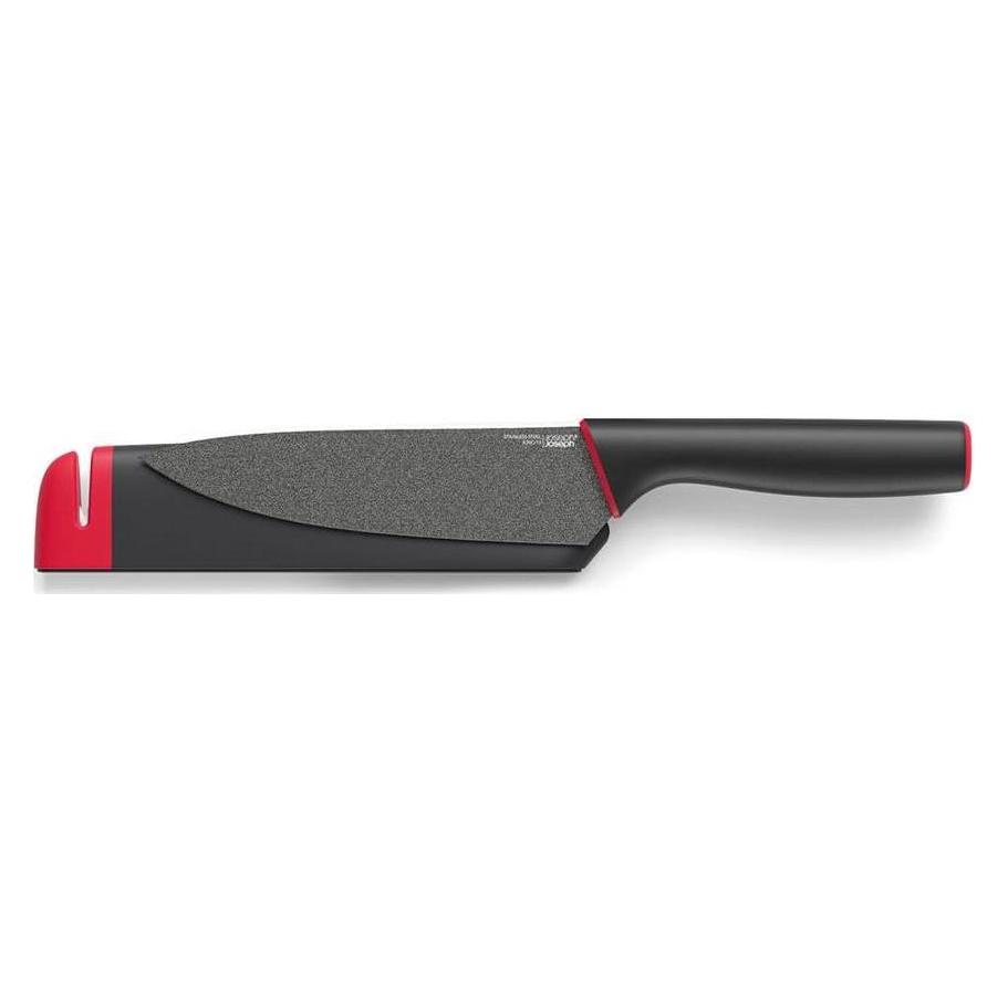 Joseph Joseph Slice&Sharpen Rüst- u.Kochm. m. Schärfer, rot/grau, 2er Set (15.30 cm) (10146)