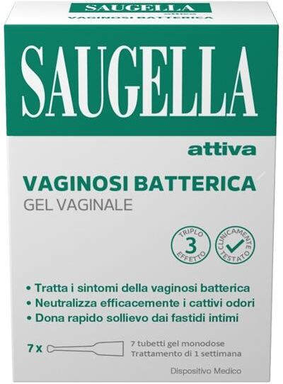 Saugella Attiva Vaginosi Batterica 7 Tubetti Monodose Rapido sollievo da Fastidi Intimi