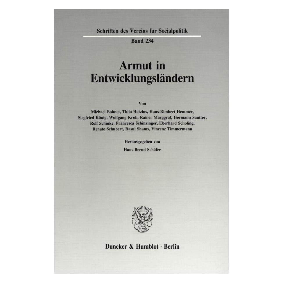 Duncker & Humblot Armut in Entwicklungsländern. (Deutsch, Softcover, Hans-Bernd Schäfer) (55343846)