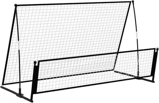 Fußball Rebounder Trainingsnetz 2-in-1 - Fußballtraining, Schwarz, 202x104x120 cm