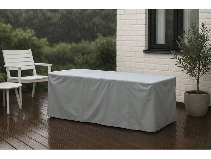 Möbelabdeckung Fortea - 180x60x50 aus grauem Polyester - Grau - Luxusbetten24