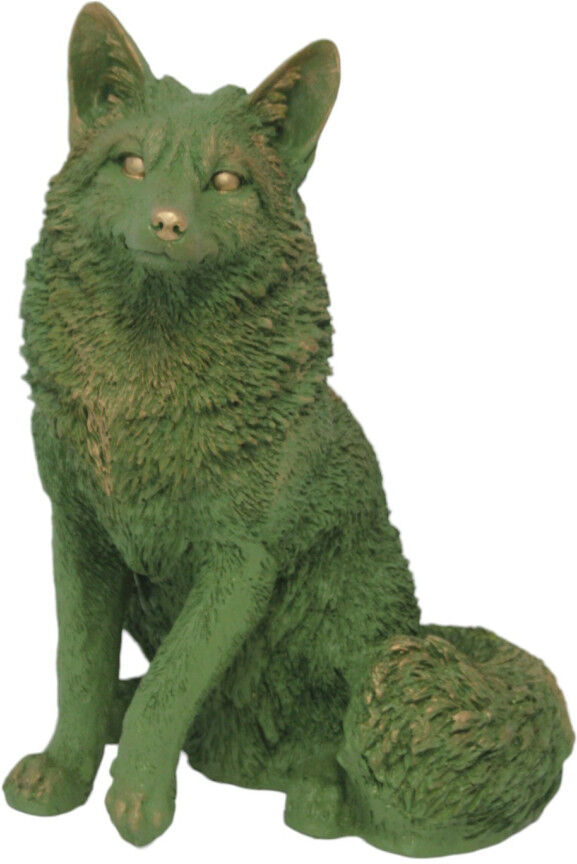 FD Figur Fuchs sitzend, Polyresin 48 x 30 x 29 cm grün