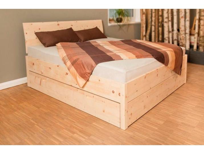 geborgenschlafen Massivholzbett aus Zirbenholz - Naturbett - Zirbenholzbett (Ella Massivholzbett, Boxspringbett aus massivem Zirbenholz), Hergestellt in Deutschland - Nachhaltig
