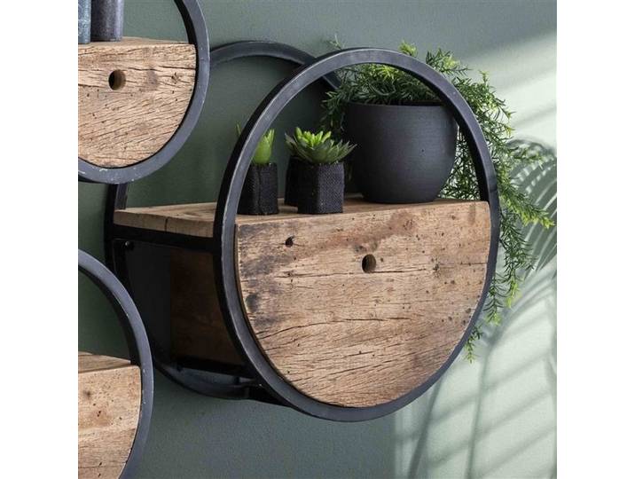 Wandschap Circular Ø50 met lade - Robuust hardhout