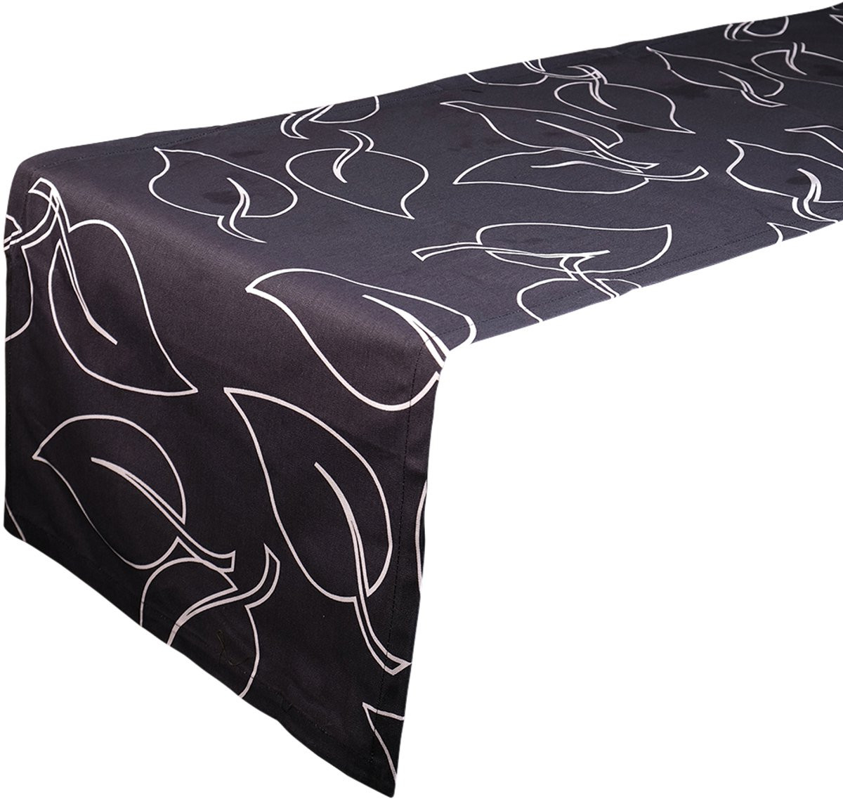 Leaves Tafelloper anthraciet 41 x 145 cm