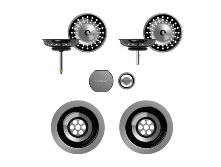Schock Einbauspüle Schock Sichtteile in Gunmetal zu Ablaufgarnitur Drehexcenter 629349PD