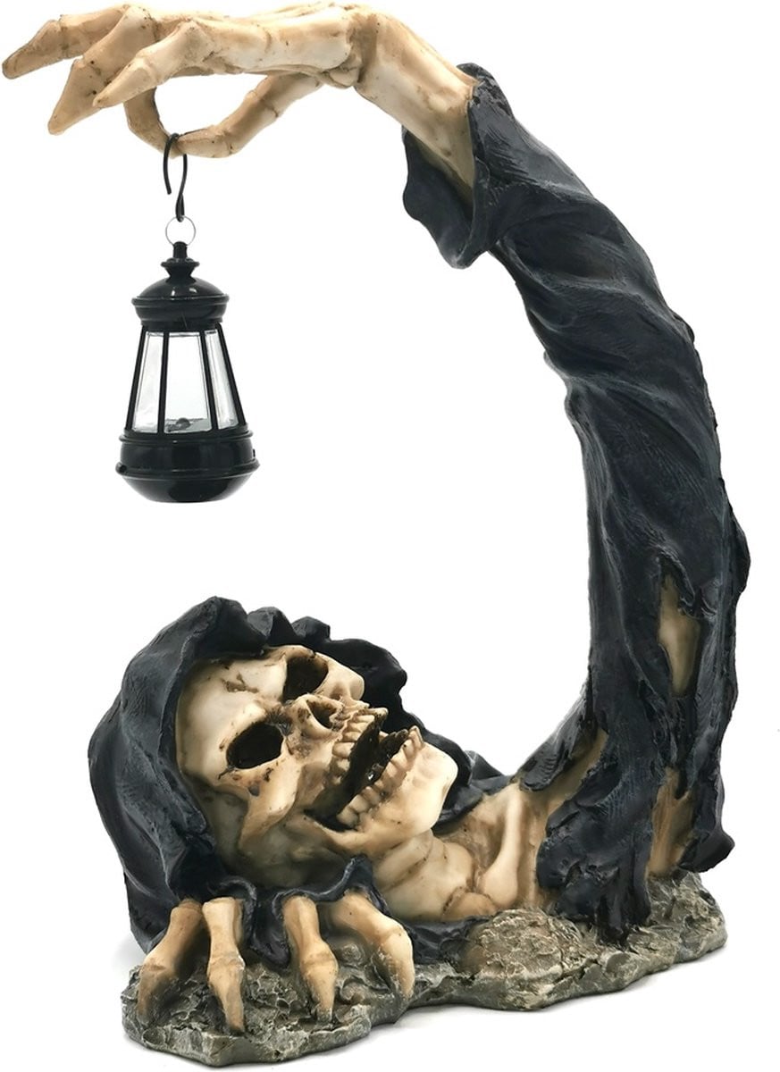Grim Reaper beeldje met LED-verlichting, 30 cm hoog