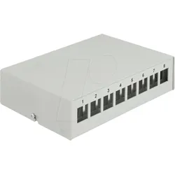 DELOCK 43412 - Keystone Patchpanel 8 Port grau