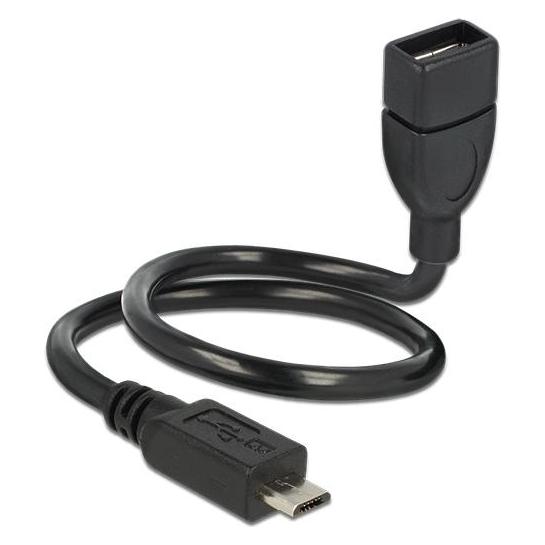 Delock USB2.0-Shape Adapterkabel MicroB-A, 35cm (0.35 m, USB 2.0) (83927)