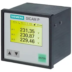Siemens 7KG77500CA010AA0 Power Meter SICAM P50 direktanzeigendes Schalttafel- einbau-Instrument 96 x 96 mm mit Grafikdisplay, 2 Binäreingänge, 2