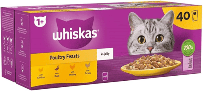 Whiskas Bundle Aves em Gelatina 40 unid x 85g