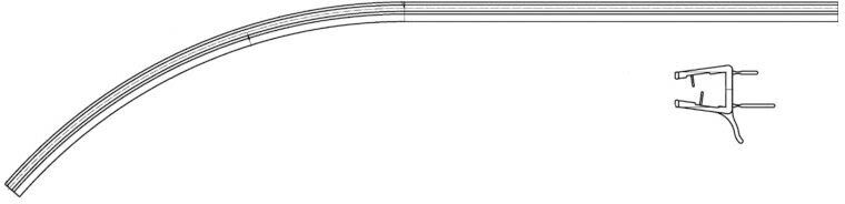 DUSCHOLUX water deflector profile for Collection 2 round, right 25035301006000