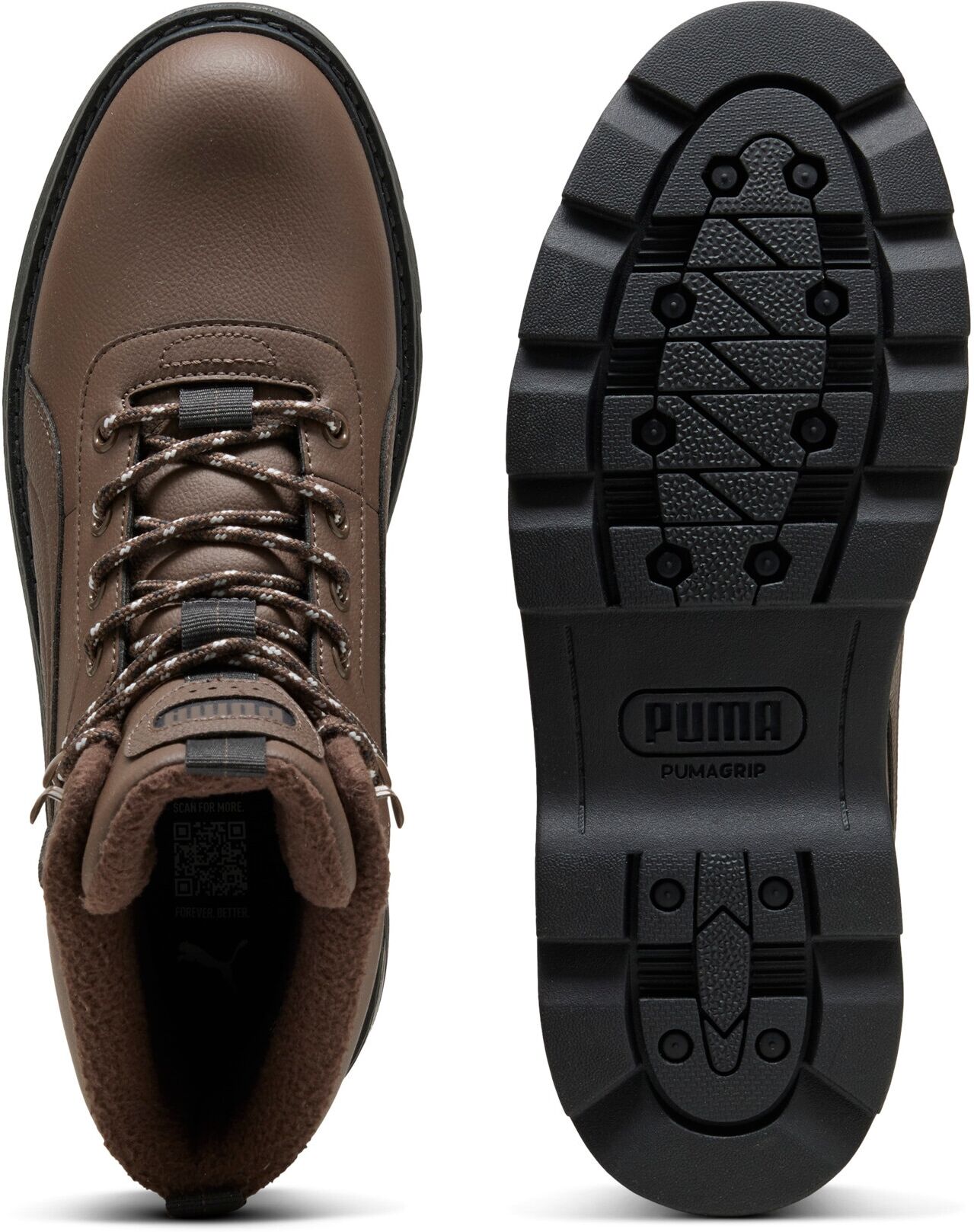 Winterboots PUMA "DESIERTO V3", Damen, Gr. 41, Textil, braun (flat bronze, flat bronze, flat schwarz gray), Synthetik, Schuhe Winterboots, knöchelhohe Form, mit Schnürung, warm gefüttert
