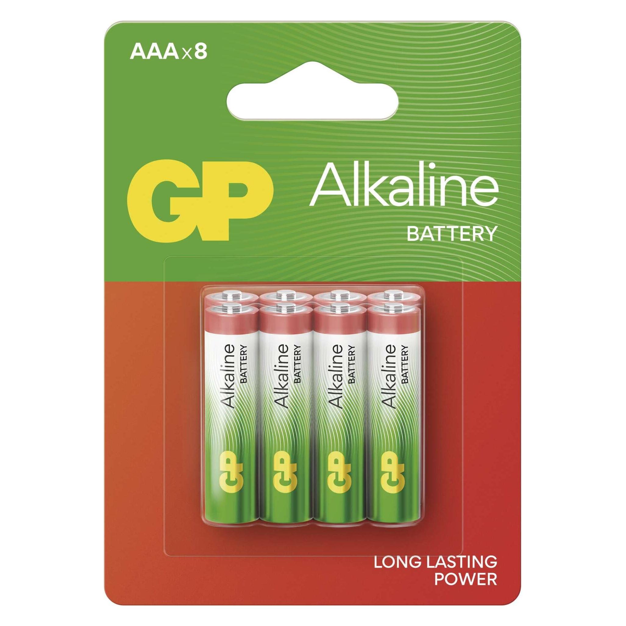 GP Batteries 8 GP Batterien Long Lasting Power Mignon AAA 1,5 V (8 Stk., AAA) (GPALK24A787C8)