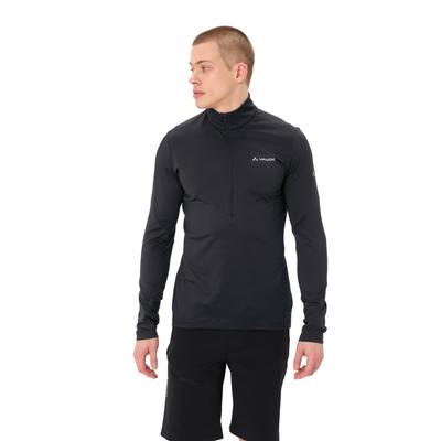 Langarmshirt VAUDE "MEN'S LIVIGNO HALFZIP II", Herren, Gr. L, schwarz, Obermaterial: 89% Polyester, 11% Elasthan, Shirts Langarmshirt, elastische Verarbeitung, leichtes Material, aus Polyester und Elasthan