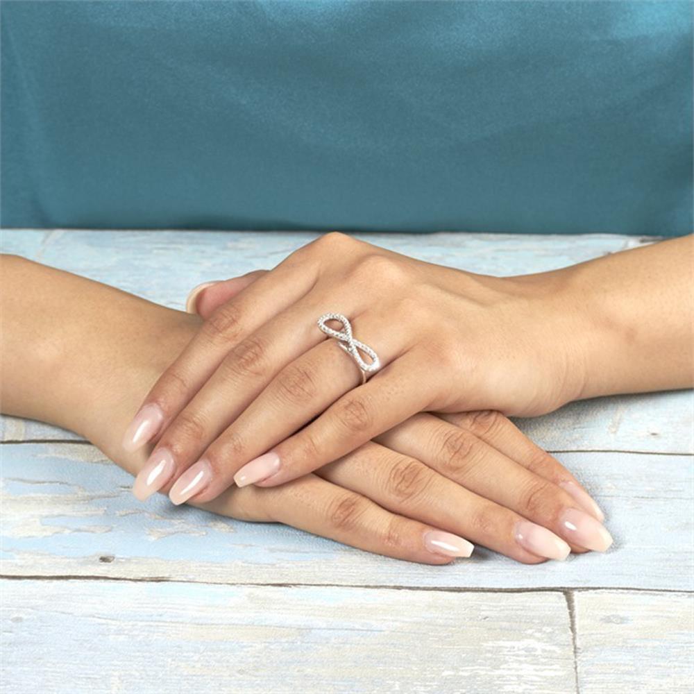 Unique Schleifen-Optik 925er Silber Ring Zirkonia