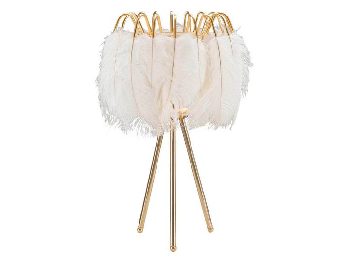 Tischleuchte Feather Stand Weiß, Goldfarben B: 40 cm