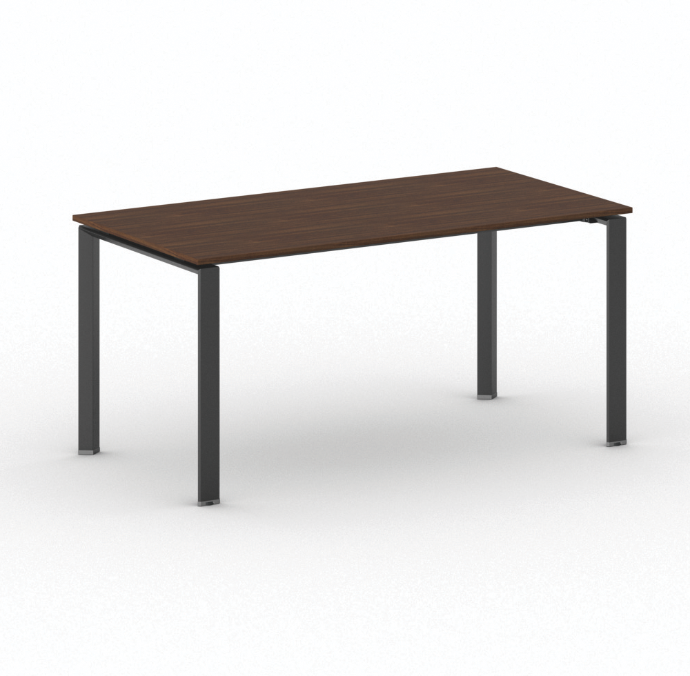 B2B Partner Konferenztisch PRIMO INFINITY 160x80 cm, schwarzes Metallgestell, Nussbaum