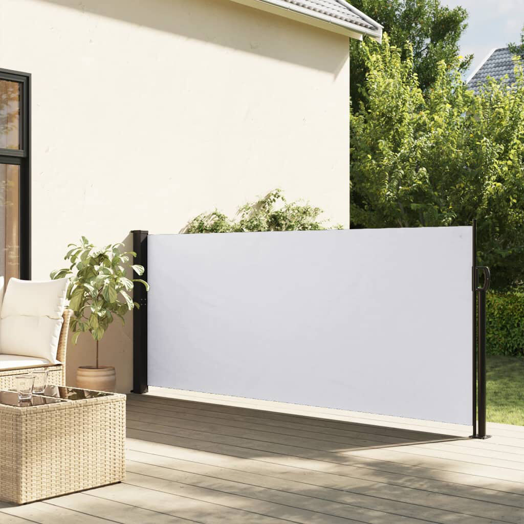 17 Stories Retractable Side Awning White 100cm H x 300cm W