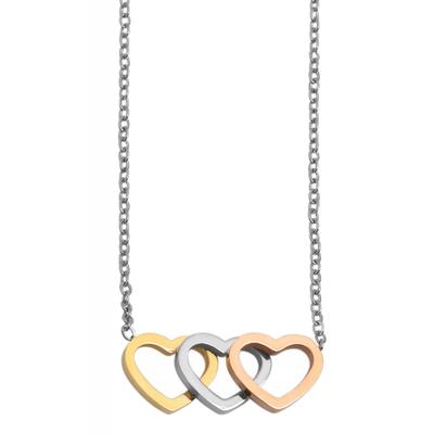 Kette mit Anhänger ADELIA´S "Damen Edelstahl Halskette mit Anhänger Herz unbekannt cm", silber, Halsketten, Damen, Edelstahl