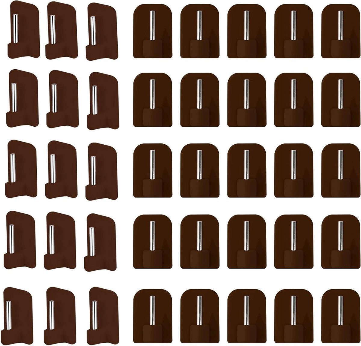 40 stuks Zelfklevende Gordijnhaken - Bruin
